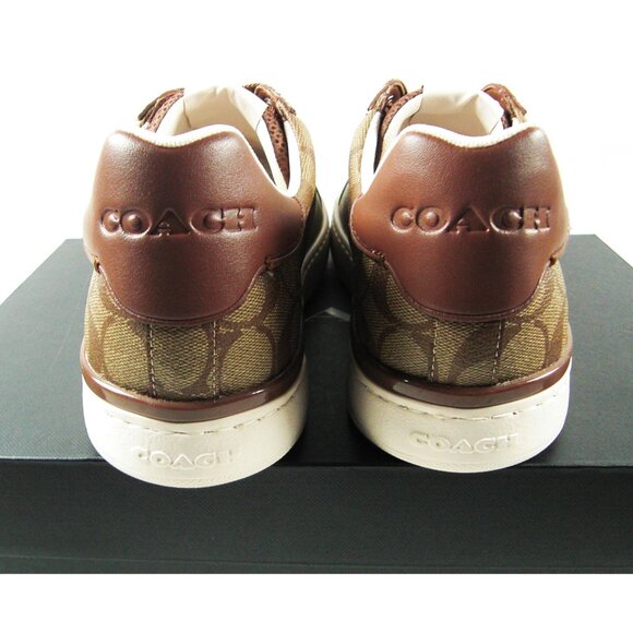 Coach SLP SIGNATURE Brown Low Top Sneakers Khaki/Saddle Size 10 D - Picture 3 of 10